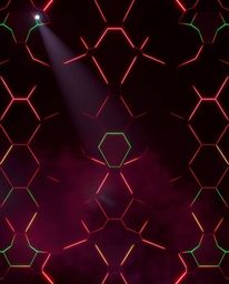 Immerse yourself in a visually stunning scene featuring intense volumetric lighting that brings to life a seamless geometric 