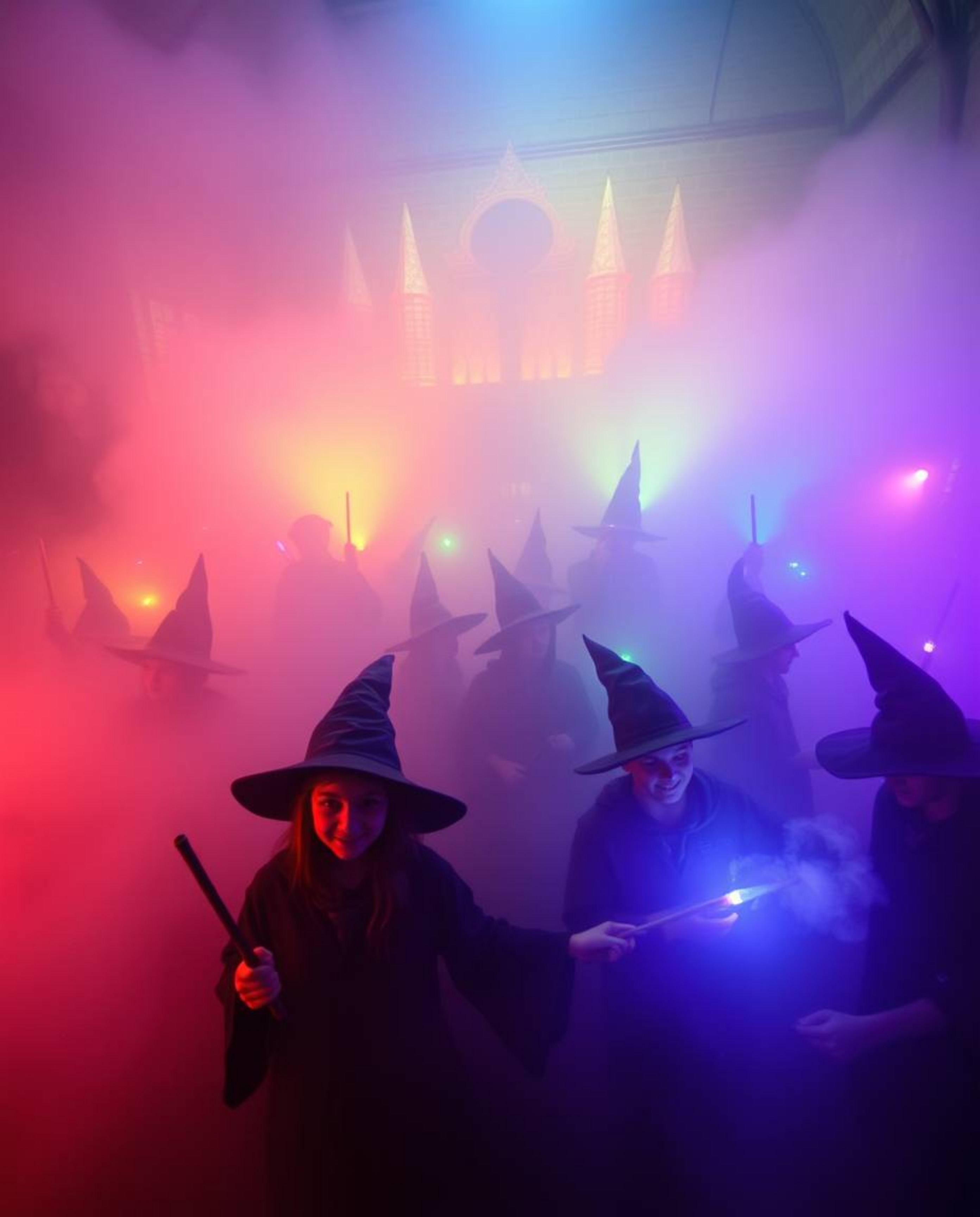 Discover a captivating magical school shrouded in thick fog, where lively young wizards learn and thrive. Experience vibrant