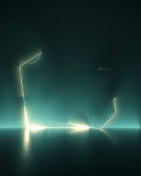 Explore a world of ethereal beauty where high-contrast, low-key lighting unveils abstract shapes with captivating glitch effe