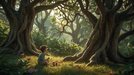 A high-resolution, visually stunning stock photo of a whimsical, introspective genius, reminiscent of Pixar characters, sitti