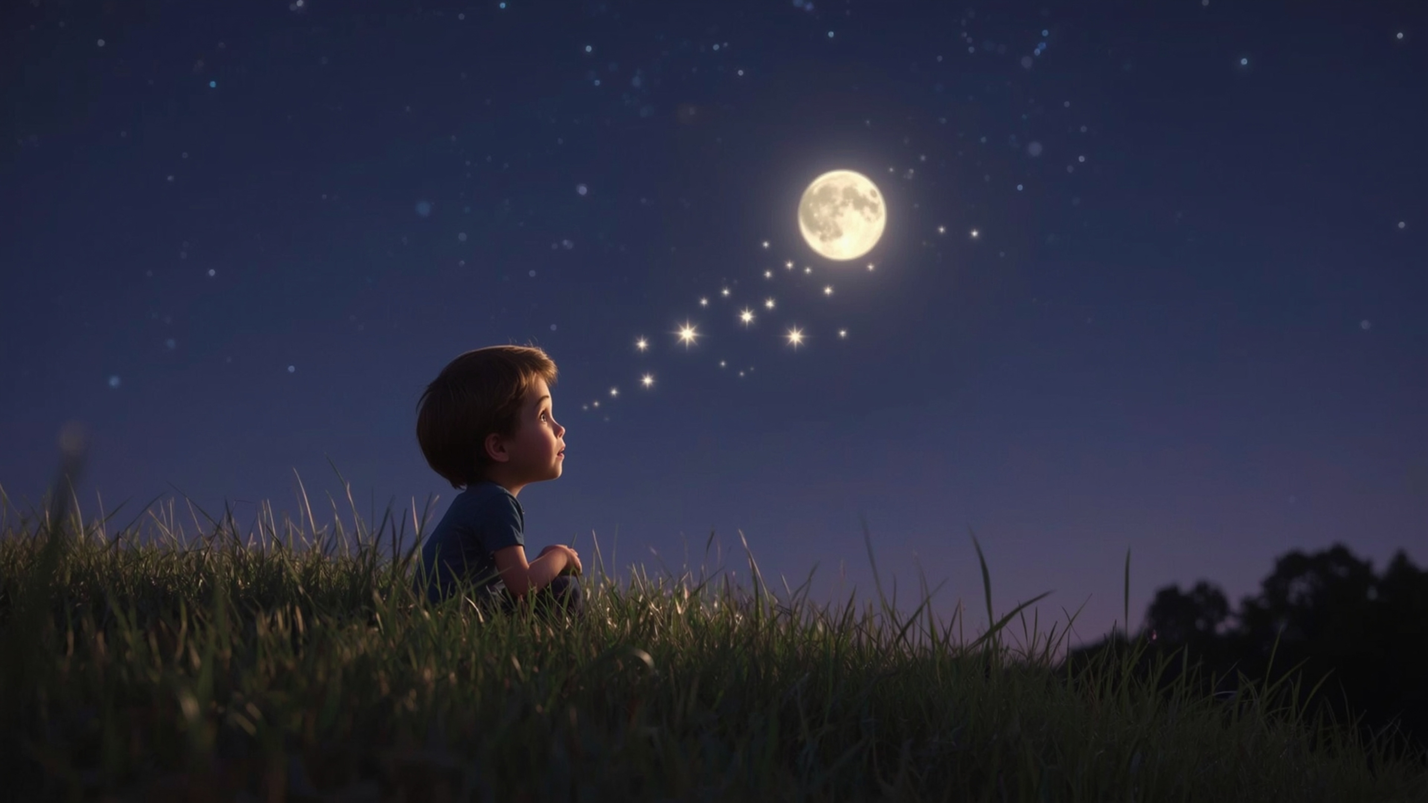 Experience a moment of pure magic with this warm and whimsical cinematic photograph, imbued with a gentle, Pixar-inspired qua