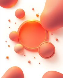 This artwork features volumetric lighting that elegantly warms hand-drawn 3D shapes, showcasing a smooth gradient texture in 