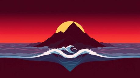 This logo design features a rich burgundy and deep blue color palette, conveying an ethereal and spiritual vibe. Geometric sh