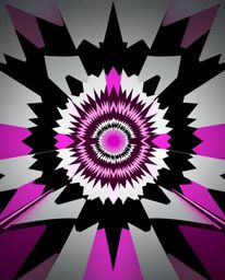 This captivating image presents a geometric optical illusion pattern in striking black and white, infused with a retro vibe a