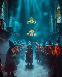 Experience the enchanting atmosphere of a magical school brimming with young wizards. Rendered with stunning volumetric ligh