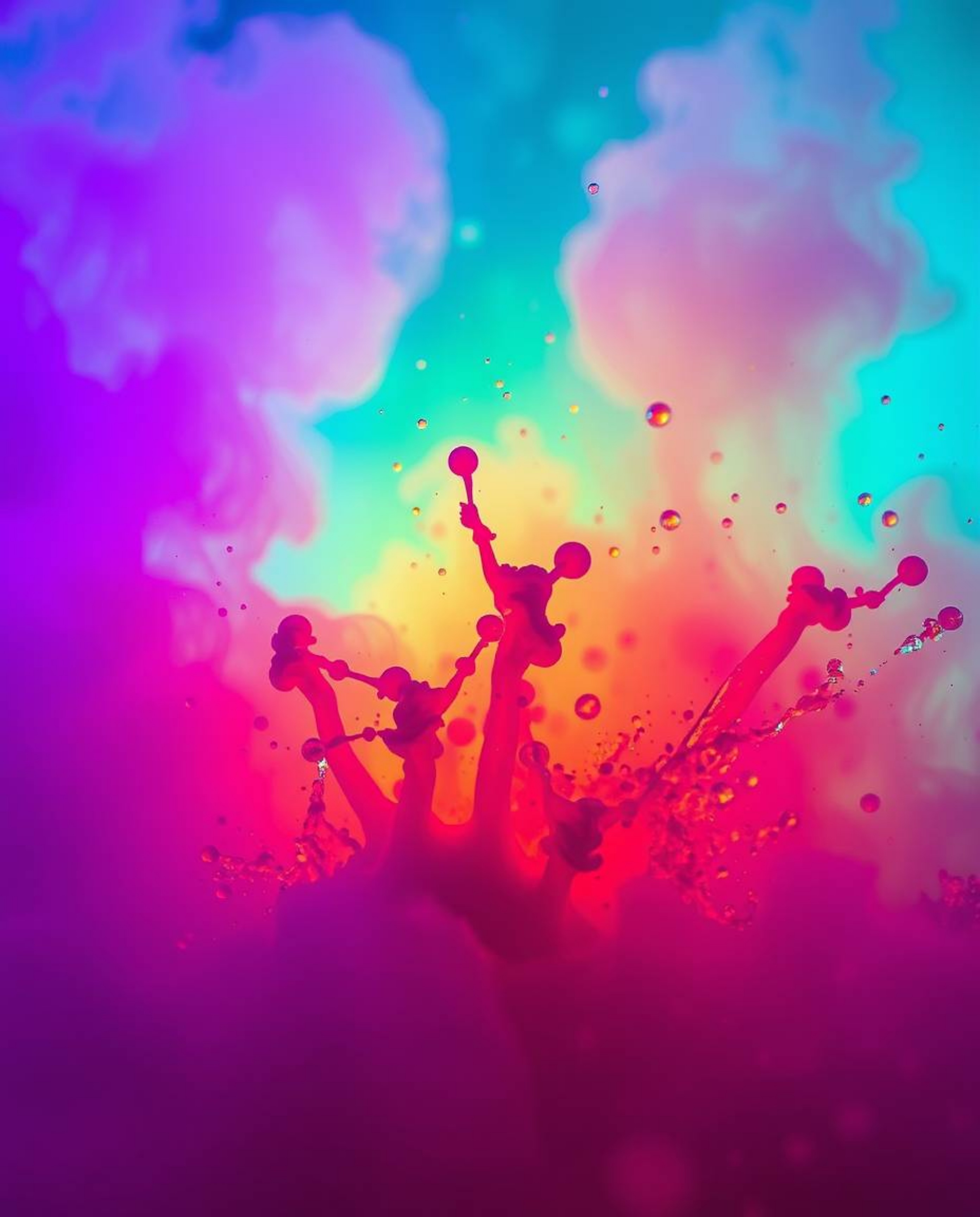 Explore the mesmerizing world of volumetric lighting as it dances through dust and fog, illuminating dynamic ink splashes fro