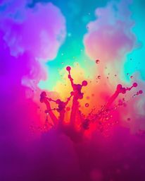 Explore the mesmerizing world of volumetric lighting as it dances through dust and fog, illuminating dynamic ink splashes fro