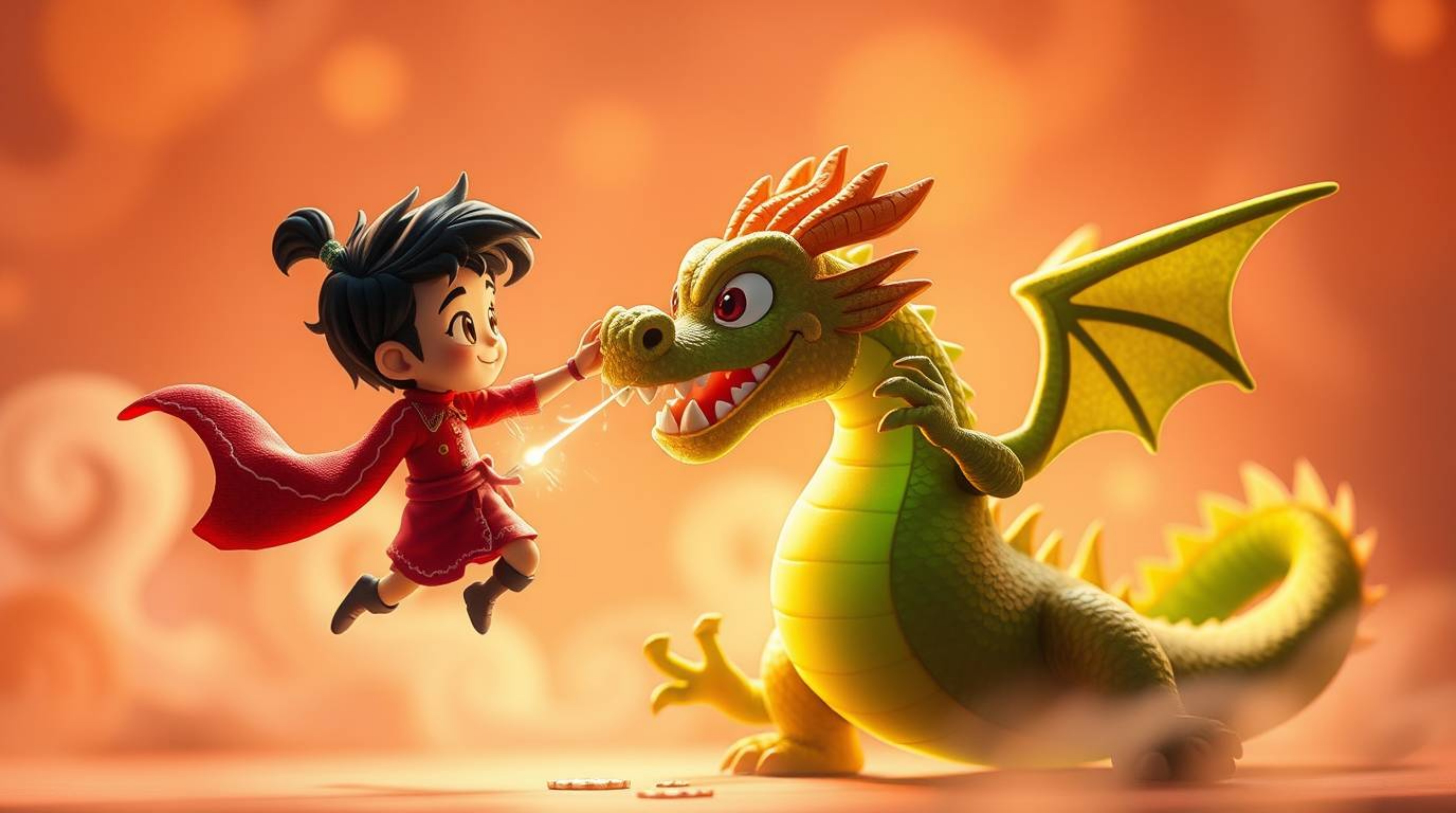 Explore a captivating blend of creative light art and unusual fine art, featuring a charming prince battling a dragon in the 