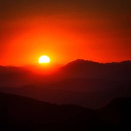 Experience the breathtaking beauty of a sunset over a tranquil mountain valley captured in extreme macro detail. This photore