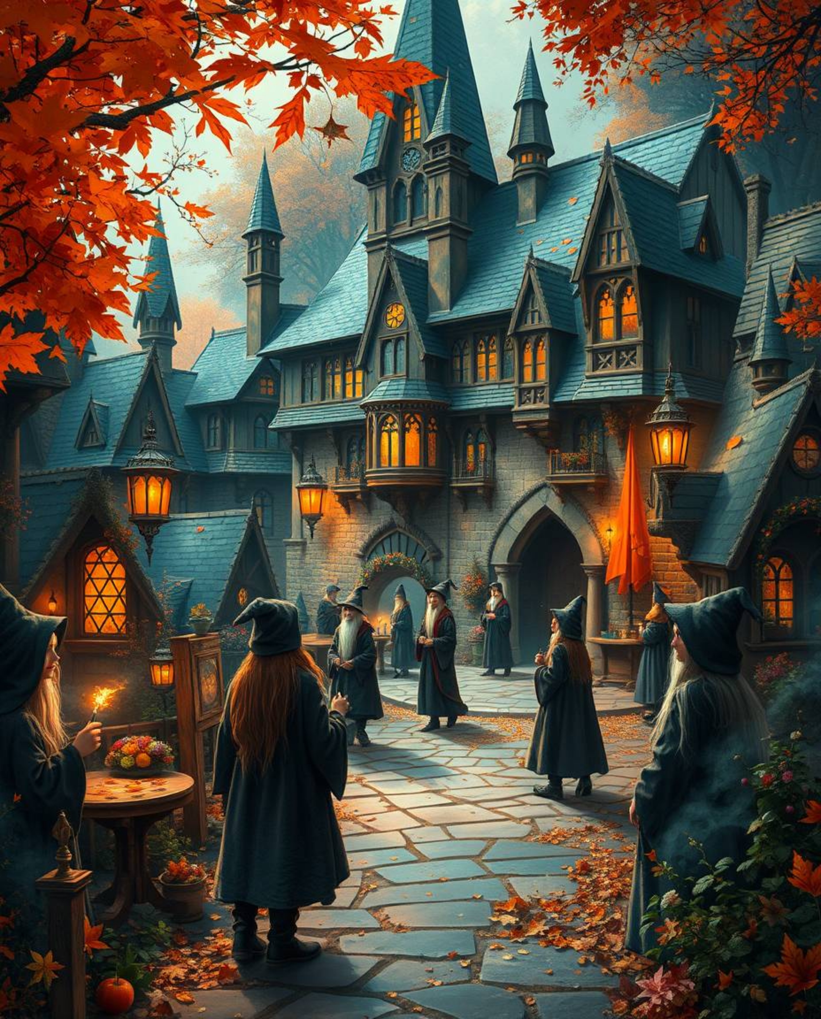 Step into a magical school brimming with the potential of young wizards, bathed in the warm and inviting hues of autumn. Expe
