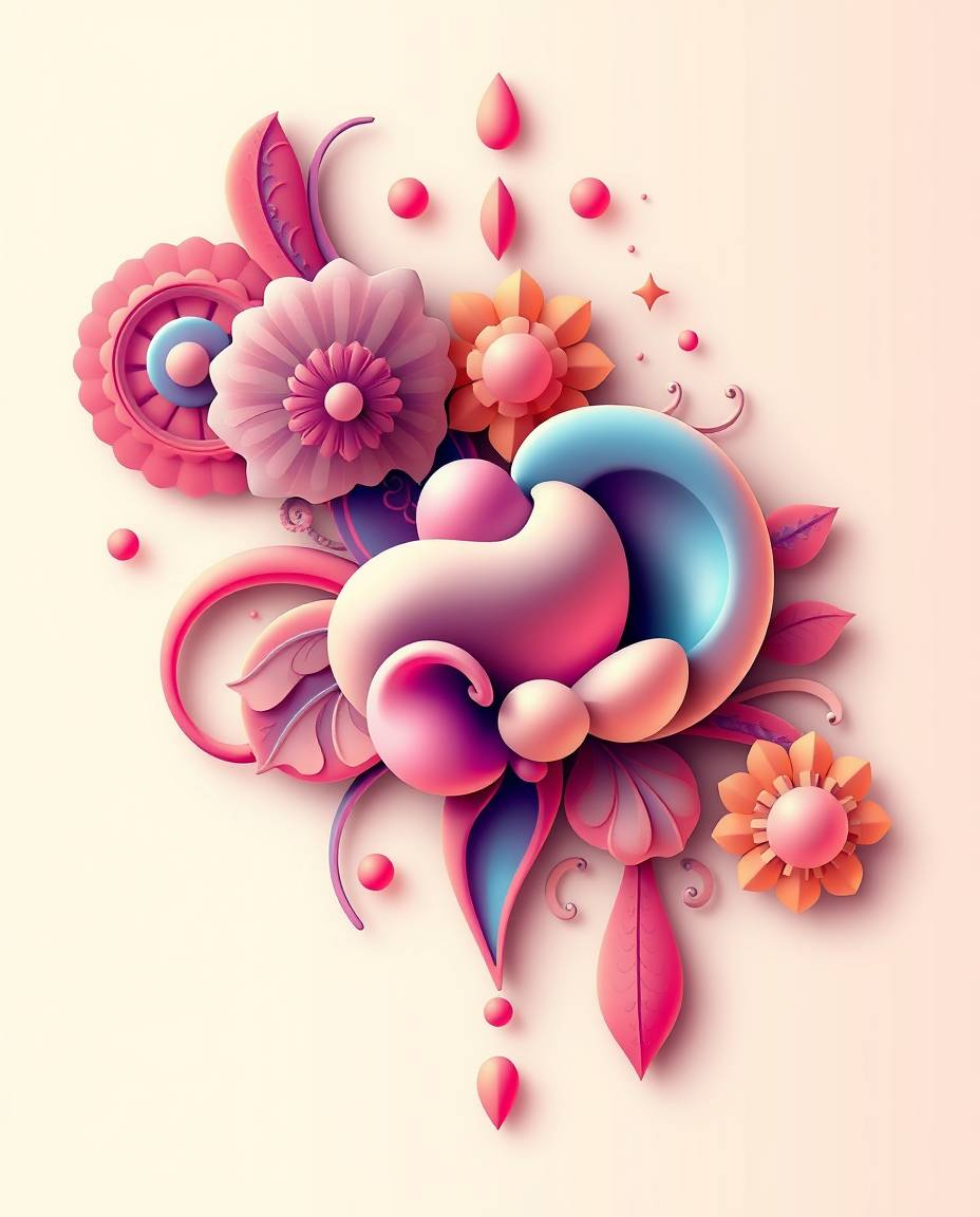 Explore the ethereal beauty of soft, dreamy traditional tattoo art prints featuring captivating 3D shapes and smooth gradient
