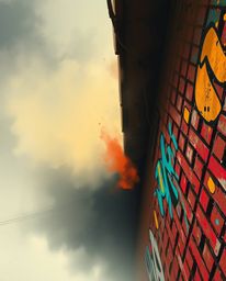 Explore a captivating blend of complementary epic colors in a misty atmospheric digital sketch.  Loose painterly strokes crea