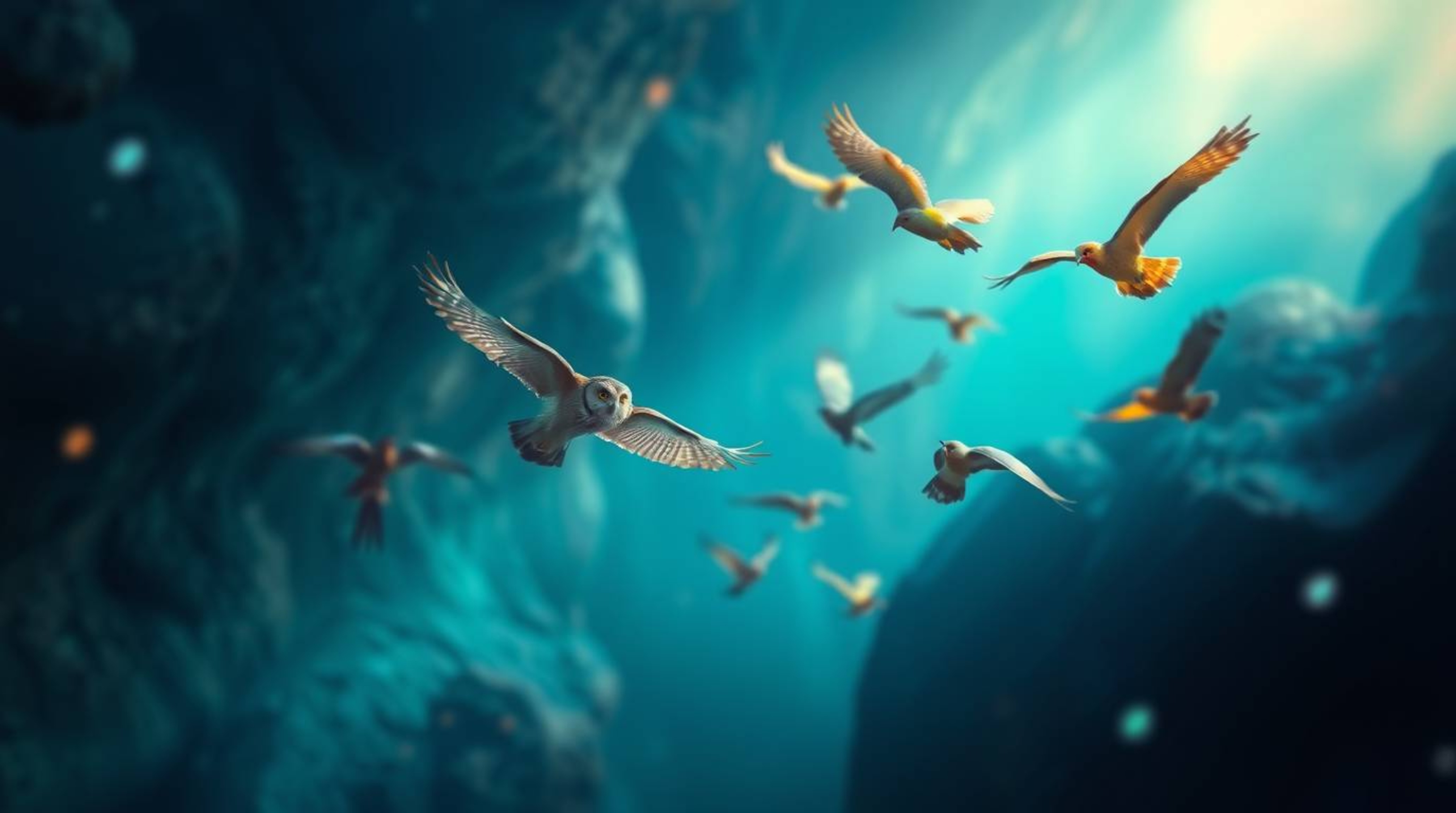 This photorealistic digital painting, created with a soft focus and a long exposure effect, captures a truly mystical feel. I