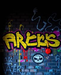 Experience the unsettling beauty of graffiti art. This image features vibrant, colorful splashes on a brick wall, creating a 