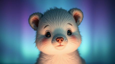 This image captures an adorable and cute subject bathed in gentle, soft light. The composition features a gradient texture in
