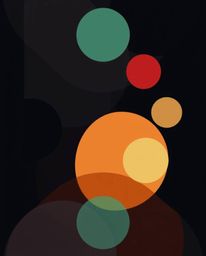 A captivating minimalist geometric pattern in the style of Bauhaus, featuring circles and lines.  Smooth gradient transitions