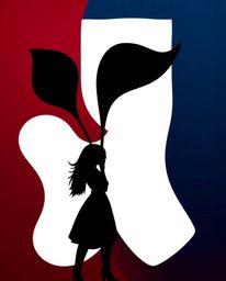 A captivating abstract composition showcasing silhouetted 3D fluid shapes and geometric forms interacting dynamically against