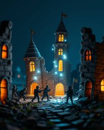 Explore the captivating world of creative light art where time-warped soldiers and crumbling buildings are transformed into a