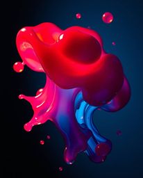 Explore the captivating world of dynamic, floating 3D blobs of vibrant fluid jelly brought to life with synthetic textures. C