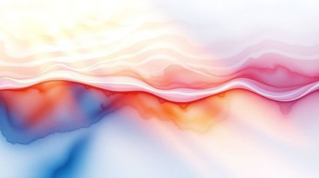A captivating watercolor painting showcases vibrant neon gradient textures flowing gracefully across a liquid surface.  Illum