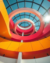Explore stunning architectural photography showcasing a minimalist geometric pattern inspired by the Bauhaus style. This coll