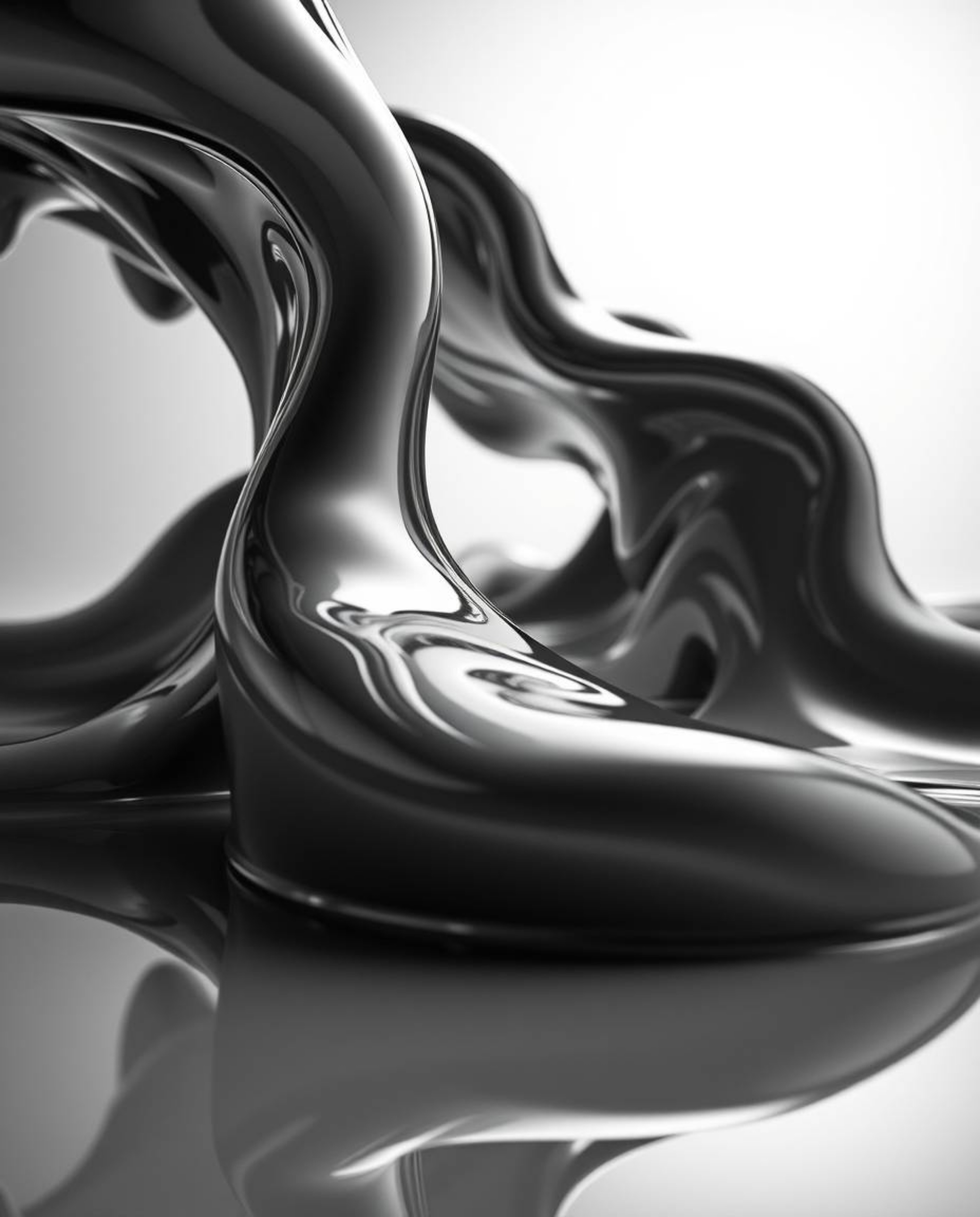 A collection of captivating images showcasing sculptural 3D fluid shapes crafted from mercury.  Captured with a low-angle per