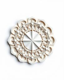 Explore intricate origami art featuring an adorable and cute minimalist geometric pattern composed of circles and lines in th