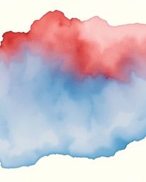 Explore the beauty of a delicate watercolor painting featuring a glowing map projection within an old study.  Rich burgundy a