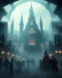 Explore a magical school brimming with young wizards, featuring an epic scale and stunning modern futuristic architecture. Th
