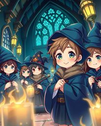Dive into a whimsical Isekai anime world featuring an adorable magical school brimming with young wizards.  Experience charmi