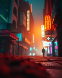 A captivating image blending extreme macro photography with cyberpunk aesthetics.  Warm terracotta and cool teal tones, bathe