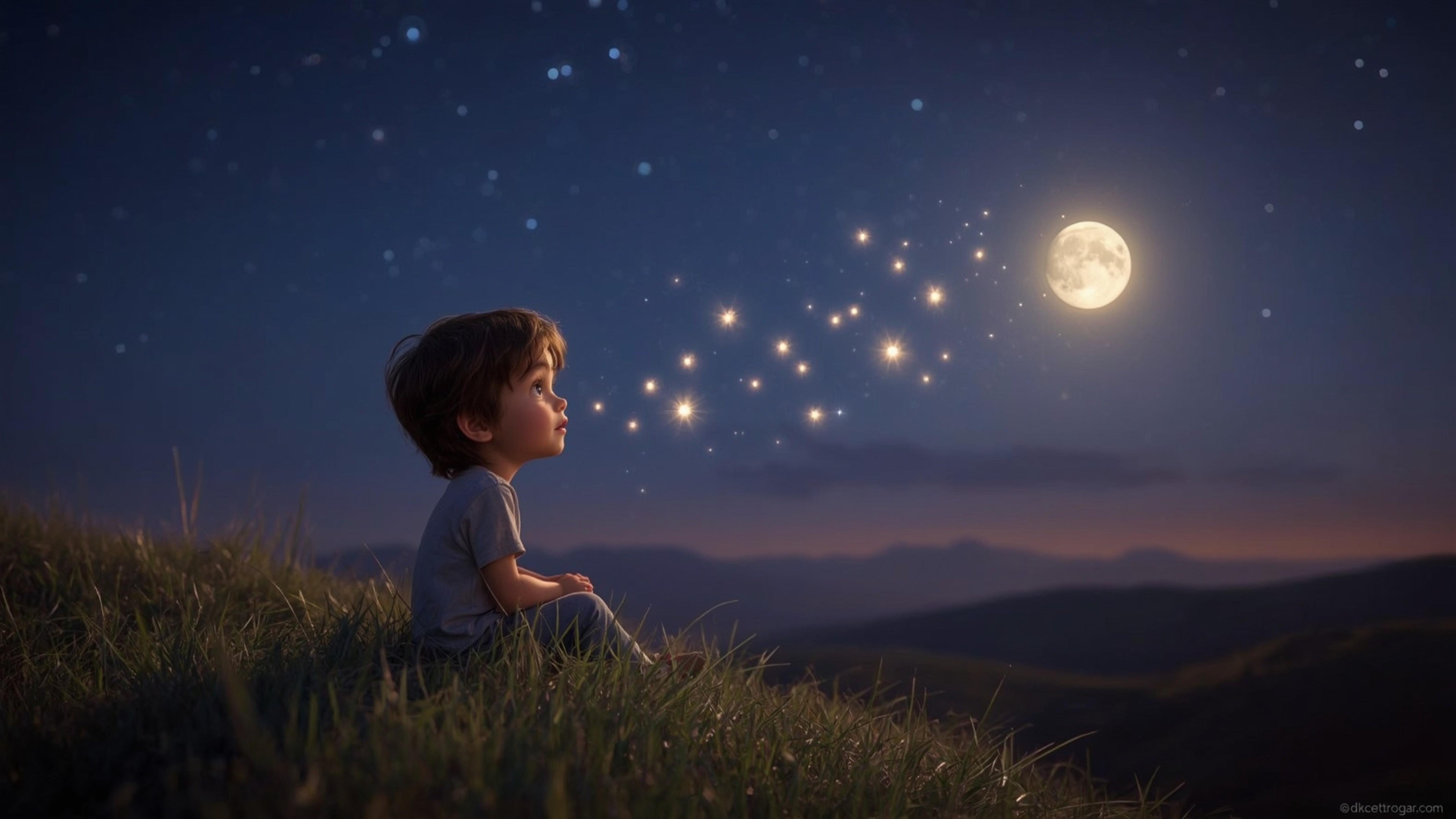 Experience a moment of pure magic with this warm and whimsical cinematic photograph, imbued with a gentle, Pixar-inspired qua