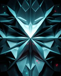 Discover a captivating monochrome 3D rendering of a geometric pattern resembling folded paper. This surreal artwork features 