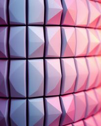 This tight close-up shot showcases a geometric pattern wallpaper featuring a beautiful blend of pastel gradients in a futuris