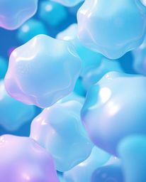 Explore stunning 3D art featuring floating blobs of vibrant, fluid jelly with synthetic textures. This dramatic cinematic sty