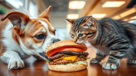 This stunning long-exposure photograph captures the intense moment of a dog and cat locked in a fierce battle over a colossal