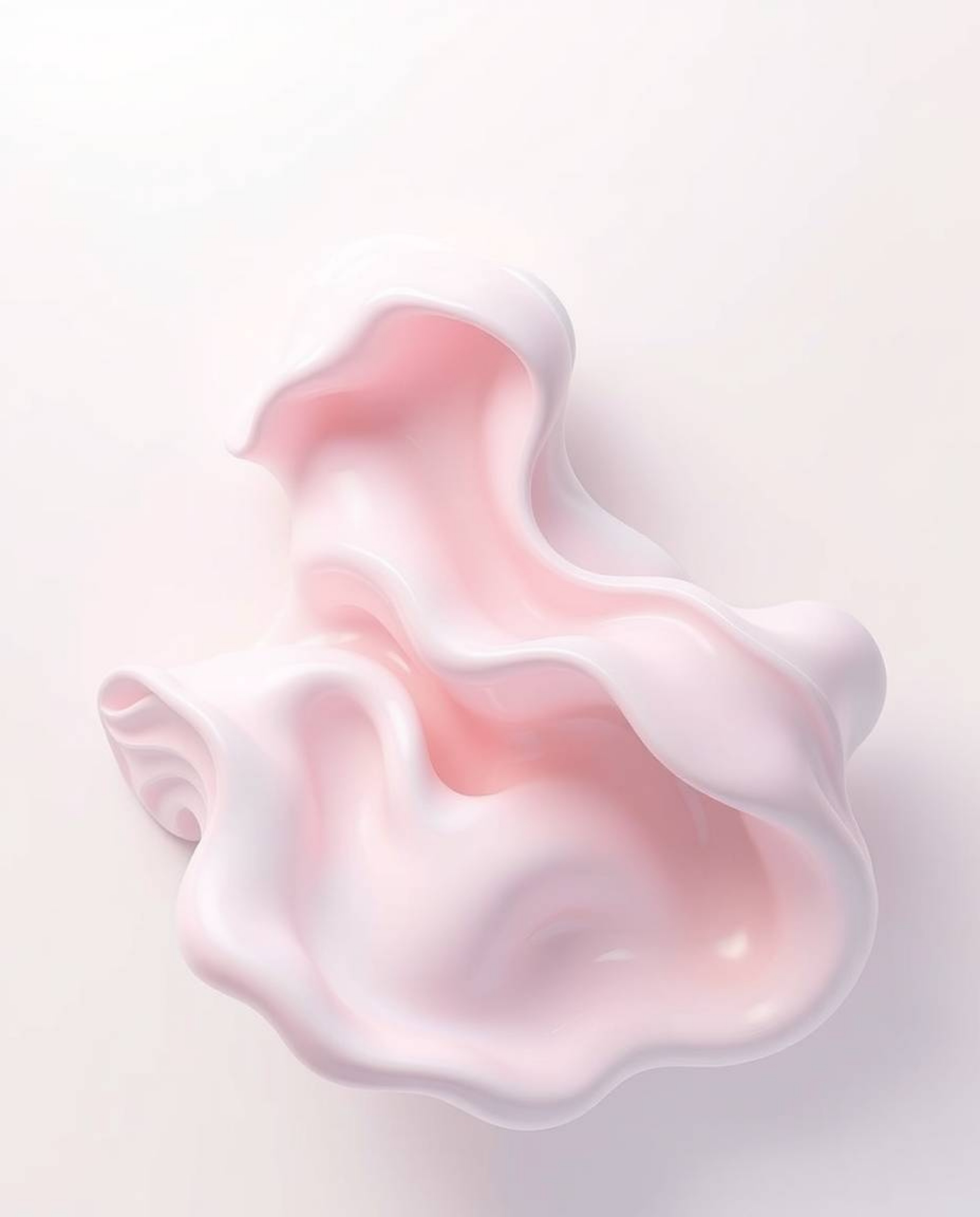 Explore a captivating world of abstract 3D liquid forms rendered in soothing pastel colors and soft lighting. This collection
