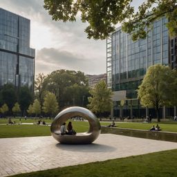 Escape the hustle and bustle of city life in this beautifully designed urban park. Featuring modern sculptures, pristine walk