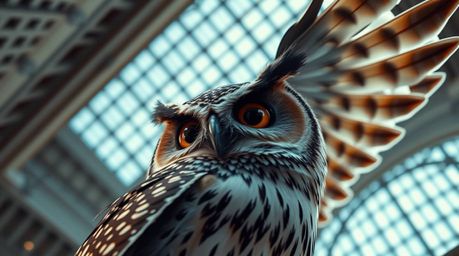 Experience the extraordinary world of a blind owl, rendered in vibrant Pixar style, as it imparts the wisdom of flight to a f