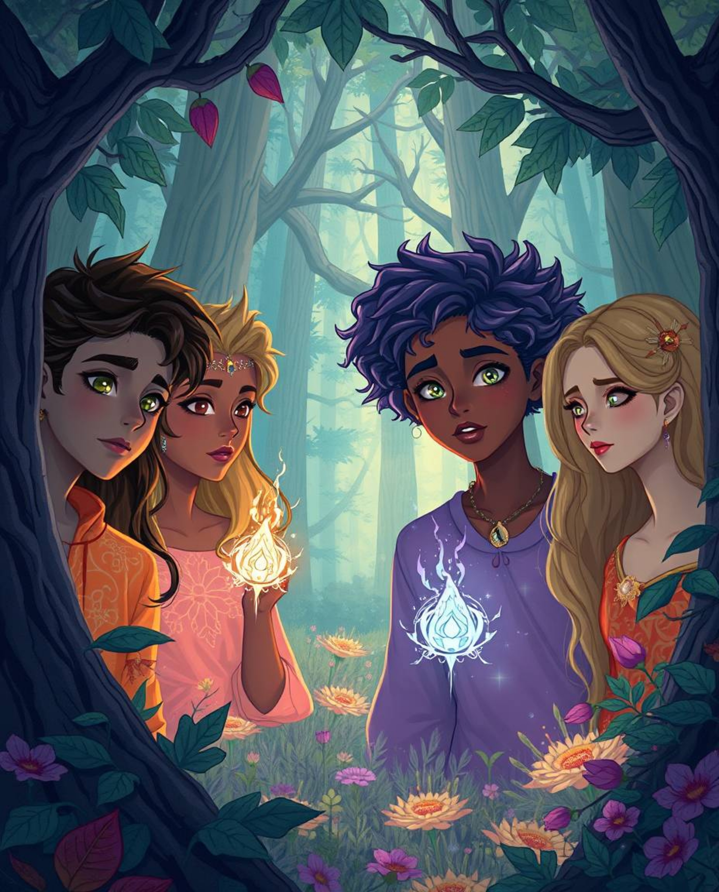 A group of diverse friends, each possessing extraordinary abilities, embark on a captivating journey through a vibrant, mysti