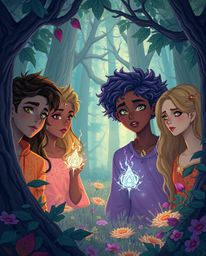 A group of diverse friends, each possessing extraordinary abilities, embark on a captivating journey through a vibrant, mysti