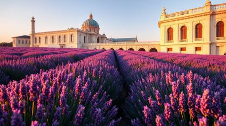 Capture the essence of architectural precision amidst the serene beauty of lavender fields. These photographs showcase sharp 