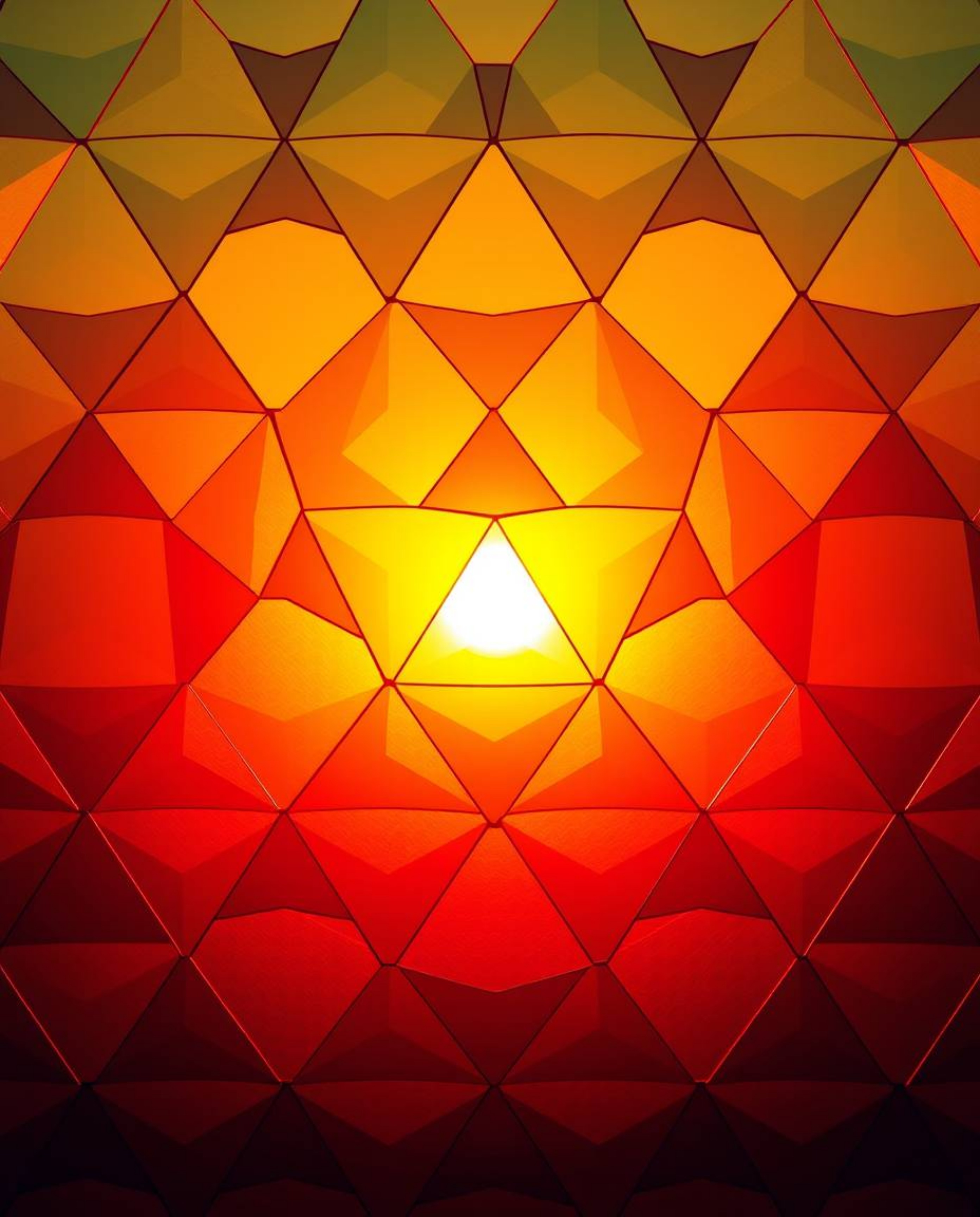 This image showcases a captivating seamless geometric pattern composed of hexagons and triangles, rendered in a vibrant neon 