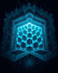 Experience the mesmerizing fusion of art and reality with this image showcasing a repetitive cube pattern in Escher-style imp