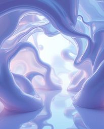 Explore high-resolution stock photos showcasing surreal 3D fluid shapes reminiscent of melted glass, rendered in a hyperreali