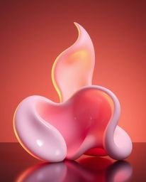 Experience the captivating allure of abstract 3D liquid forms bathed in a warm, golden glow.  The high contrast, low-key ligh