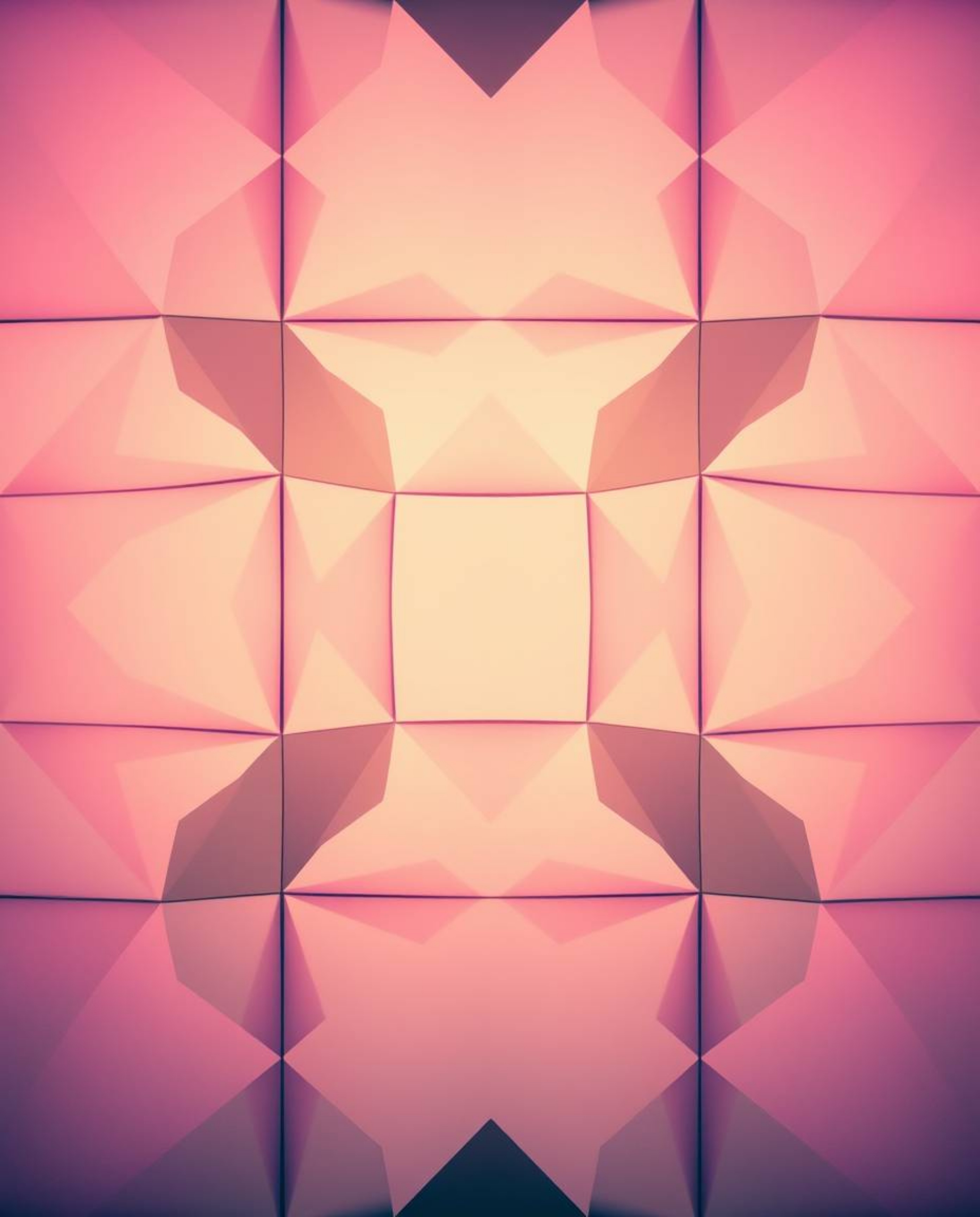 Explore a cinematic geometric pattern wallpaper featuring pastel gradients and vibrant complementary colors. This soft modern