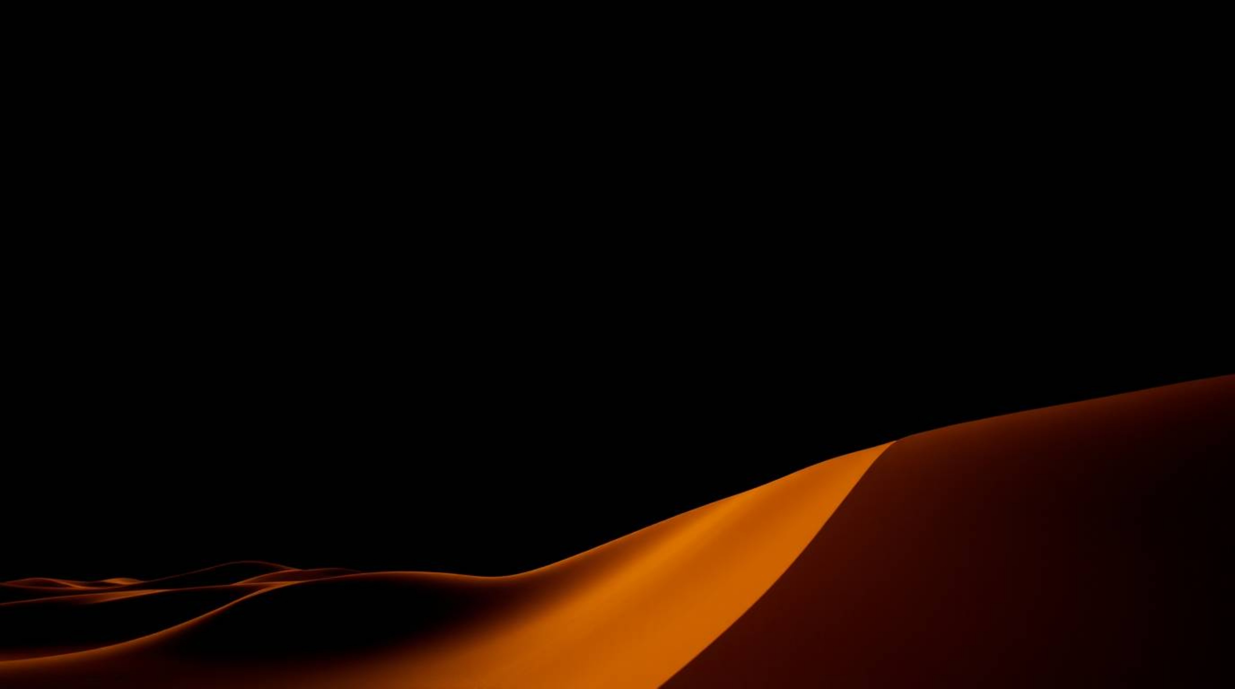 A captivating low-angle shot depicts a jet-black sunset at the edge of a desert, showcasing towering golden dunes against a p