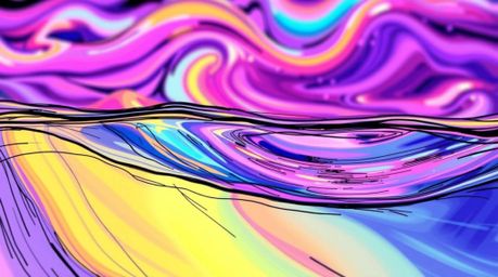 Explore a vibrant world of color with this collection of hand-drawn sketches depicting neon gradient textures flowing across 