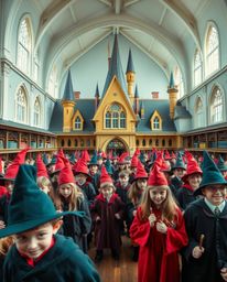 Explore a magical school teeming with young wizards, captured through stunning architectural color photography. This series e